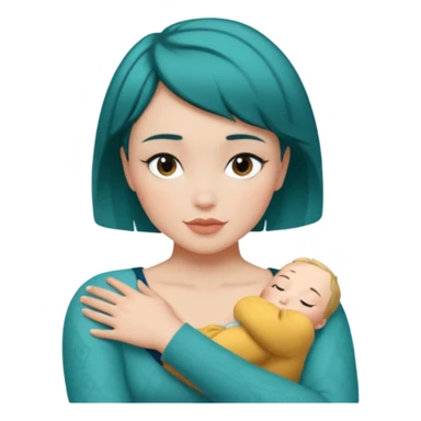 Teal hugs with Belles wording short hair sticker