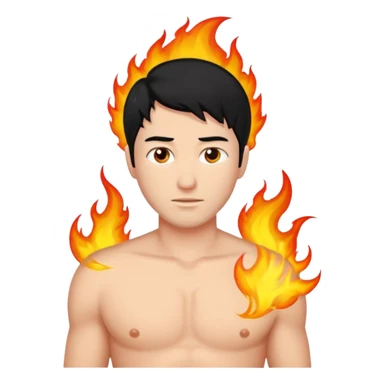 Man with black hair an his nipples on fire sticker