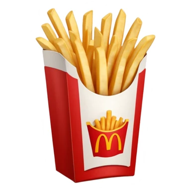 french fries with ketchup in Macdonalds carton sticker
