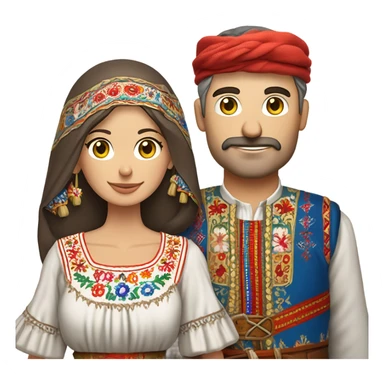 Serbian couple in traditionnal serbian attire sticker