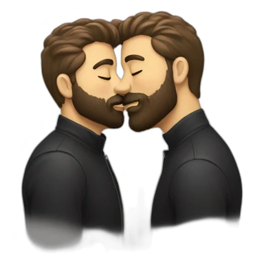 Gay bearded kiss sticker