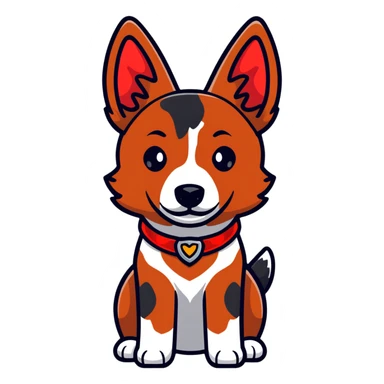 cute red heeler cattle dog head with characteristic red speckled coat and alert expression sticker