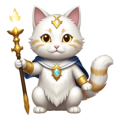 cute cat paladin casting a holy light spell sticker