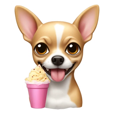 Chihuahua comiendo un helado  sticker