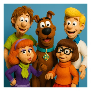 scooby doo sous forme des marionnette style minikeums la célèbre émission française

 sticker