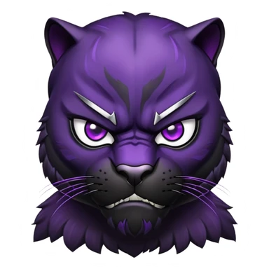 black panther with purple eyes, angry face sticker