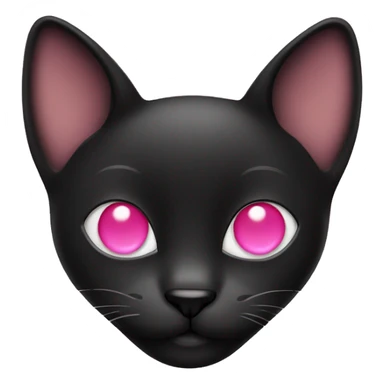 Black cat with pink heart eyes emoji sticker