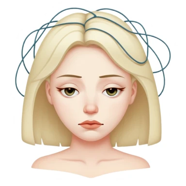 Strung out woman sleepy eyes sticker