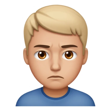 A serious disappointment face sticker