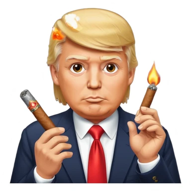 donald trump with a cigar sticker
