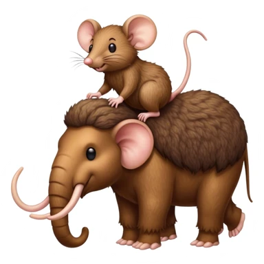 Wooly mouse riding on a wooly mammoth sticker