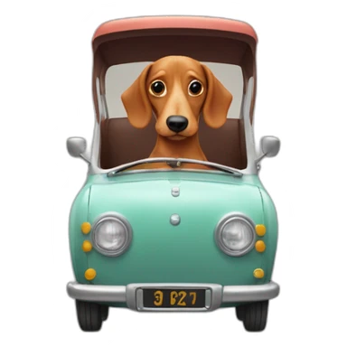 Ginger sausage dog in a car sticker
