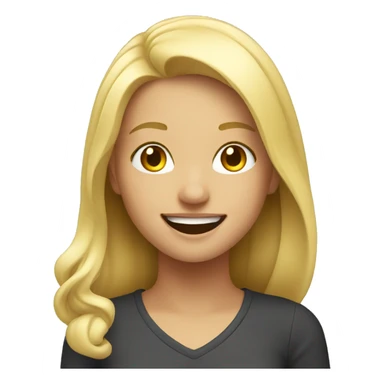 smiling blonde girl indoors sticker