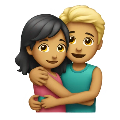 boy and girl hugging  sticker