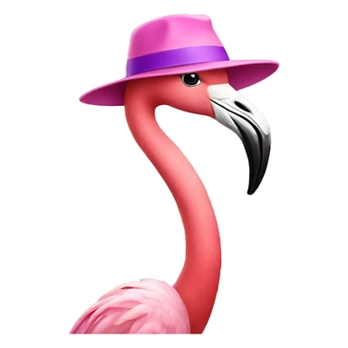 flamingo wearing a purple hat sticker