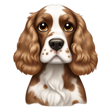 Short hair Brown and white spotted cocker spaniel on body and nose sticker