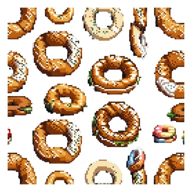 simit Turkish sesame bagel pixel art sticker