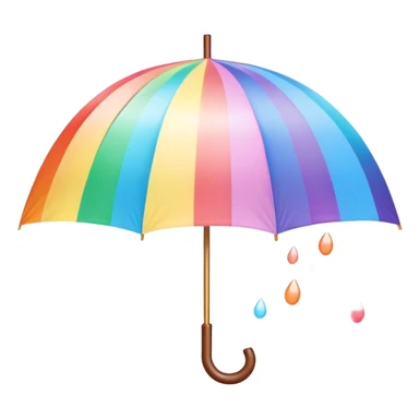 
pastel umbrella and rain in the form of rainbow hearts sticker