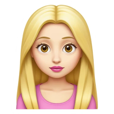 minion with long blonde hair and pink lipstick sticker