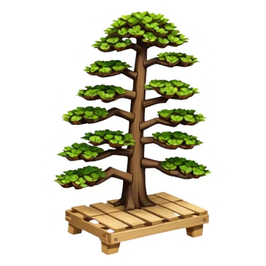 standing slanted Plant bonsai rack made from the wood of old oak pallets  sticker