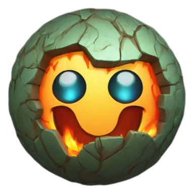 3d sphere with a cartoon nauseated fire Creeper skin texture with beautiful eyes sticker