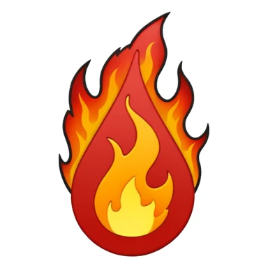 Minimalist emoji-style sticker of a bold exclamation mark surrounded by small flames or cracks. Black and dull red color palette, no outline.
 sticker