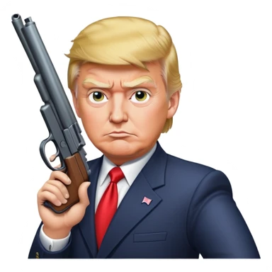 donald trump with a gun in hand sticker