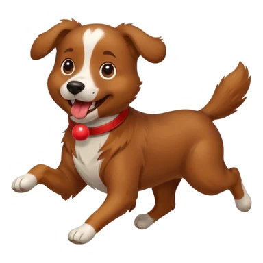 happy dog running after ball sticker