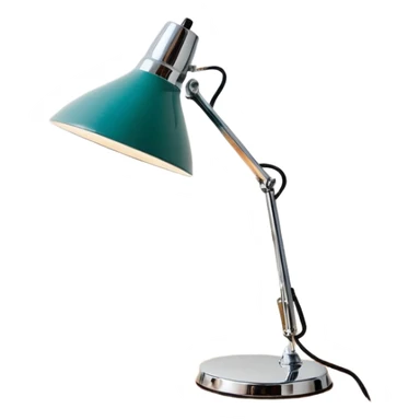 Lamp Poul Henningsen for Louis Poulsen PH 2/1 table lamp in white and chrome on a desk  sticker