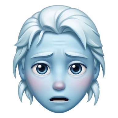 Frozen icy distraught face iOs emoji sticker