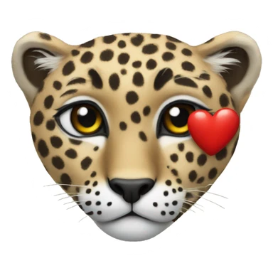 Lepoard love heart sticker