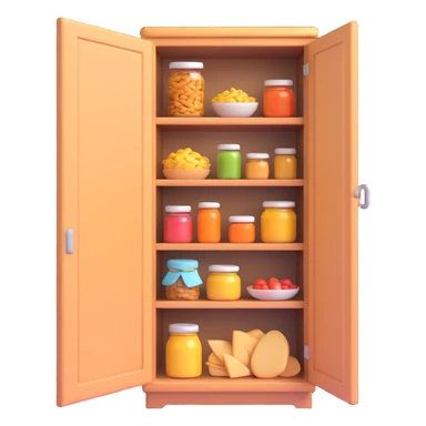 a cupboard full of food sticker
