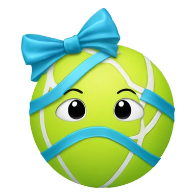 Tennis ball with a light blue bow  sticker
