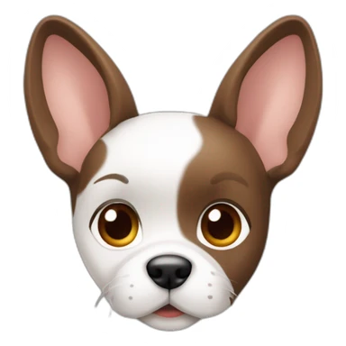 Perrita joven de raza ratonero bodeguero de orejas en punta, con manto blanco y manchas marrones en la cabeza sticker