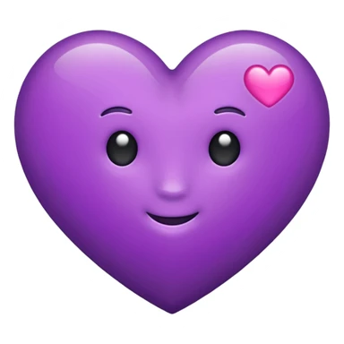 the word "more" in purple and into a heart sticker