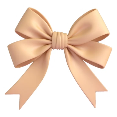 beige bow with a gentle knot and subtle shine sticker