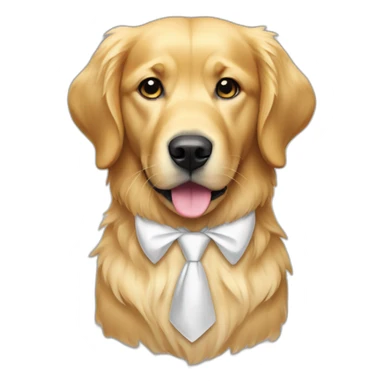 Golden Retriever with white tie sticker