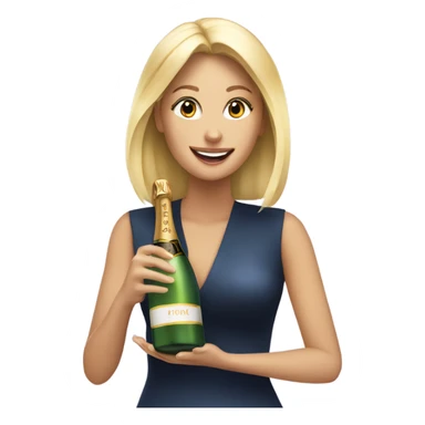 À blonde woman opening a bottle of champagne sticker