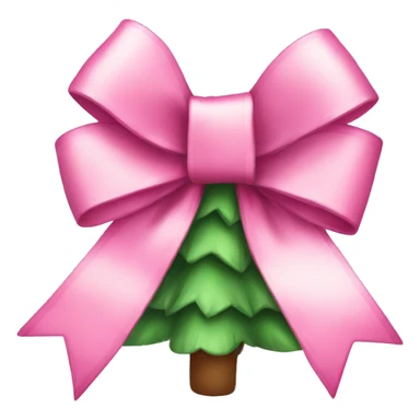 pink christmas bow christmas tree sticker