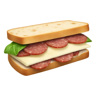 Sandwich with milano salami and mozzarella sticker