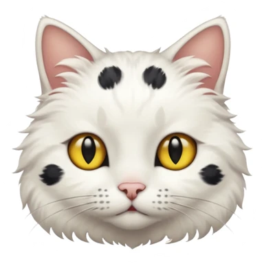 gatto bianco con macchie nere in testa e occhi gialli sticker
