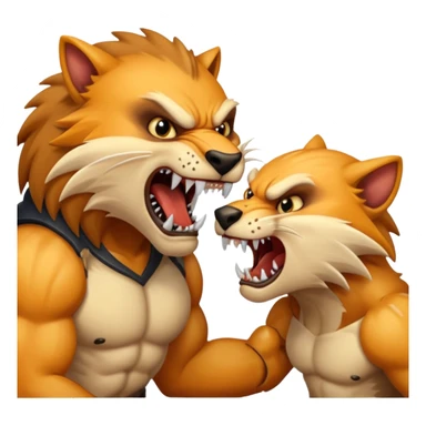 brutal fight between two animal sticker