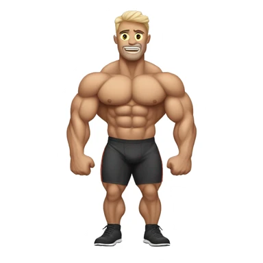 muscle man doing a double bice sticker