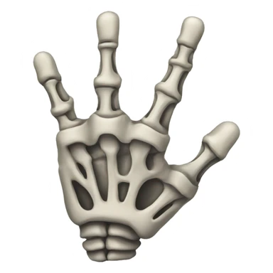 Skeleton hand rock sign sticker