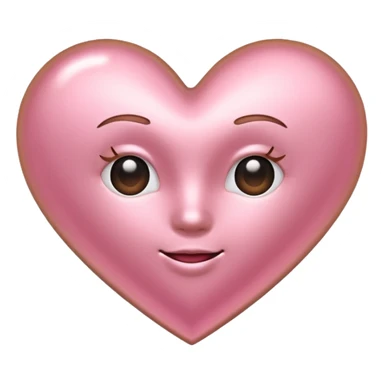 rose gold heart, metallic pink-gold, glossy and cute emoji sticker