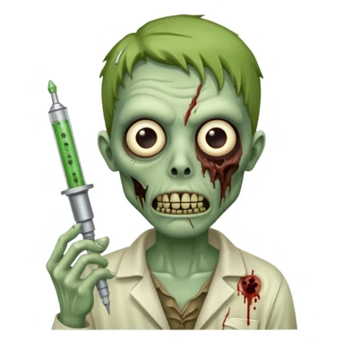 zombie holding a syringe sticker