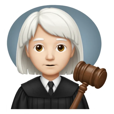 Judge with white wig and gavel sticker