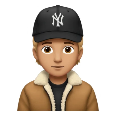 Cappellino New Era New York nero e persona con giubbotto di pecora sticker