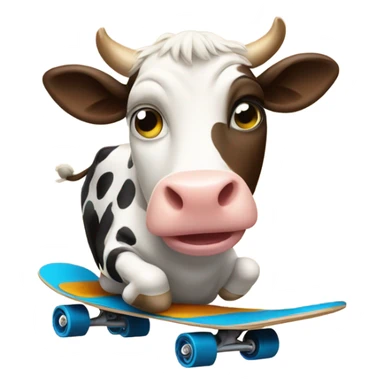Cow riding skateboard sticker