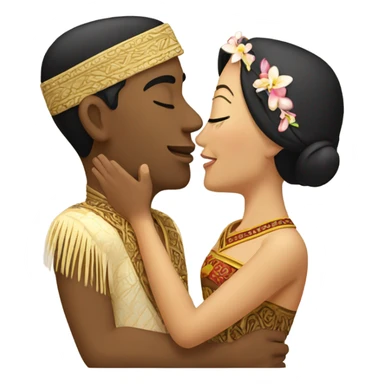 Balinese guy kisses a white-skinned Russian girl sticker